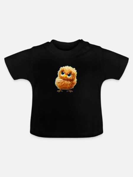 baby kücken - Baby Bio-T-Shirt mit Rundhals - Schwarz