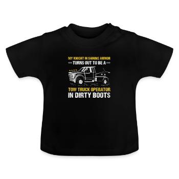 Knight In Shining Armor s’avère être un remorqueur - T-shirt bio col rond Bébé - noir - Devant
