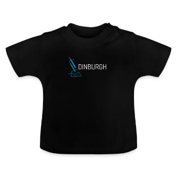 Edinburgh in blau - Baby Bio-T-Shirt mit Rundhals - Schwarz - Vorne