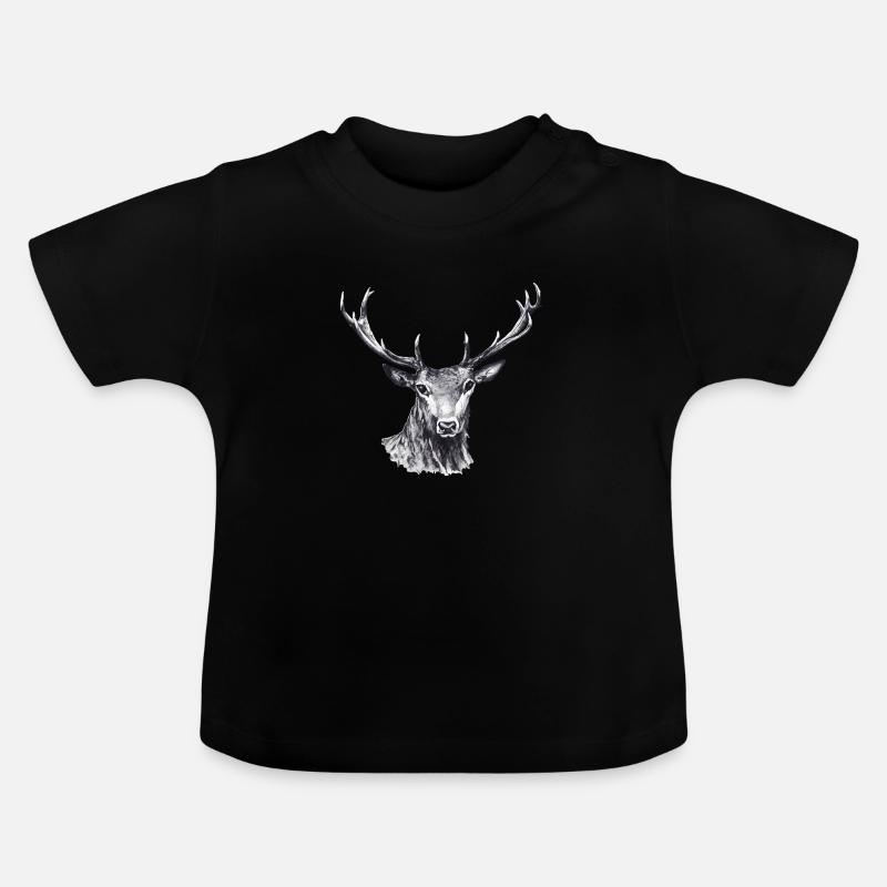 Cerf - T-shirt bio col rond Bébé - noir