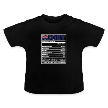 Nutrition Australie Rugby - T-shirt bio col rond Bébé - noir - Devant