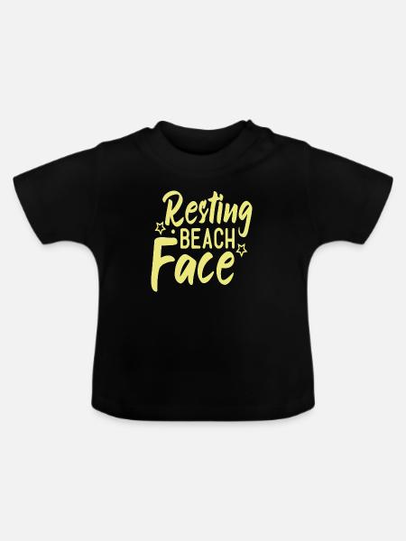 Resting Beach Face - Baby Bio-T-Shirt mit Rundhals - Schwarz