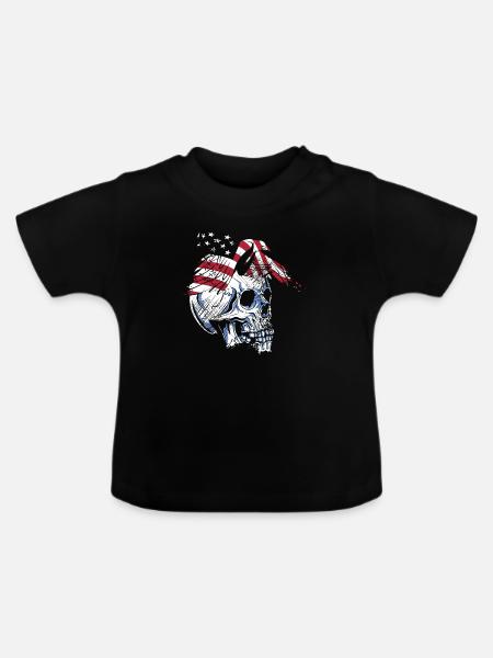 skull eagle - Baby Bio-T-Shirt mit Rundhals - Schwarz