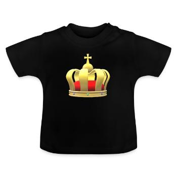 Krone König Königin Königreich Thron Krönung - Baby Bio-T-Shirt mit Rundhals - Schwarz - Vorne