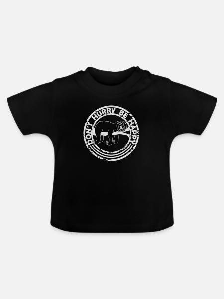 dont hurry be happy - Baby Bio-T-Shirt mit Rundhals - Schwarz