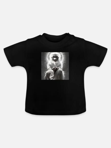 Serie: Wise Monkey - Baby Bio-T-Shirt mit Rundhals - Schwarz