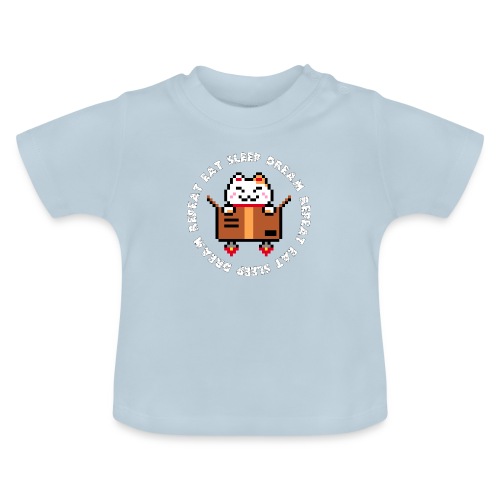 Eat Sleep Dream Repeat (White) - Baby Organic T-Shirt with Round Neck