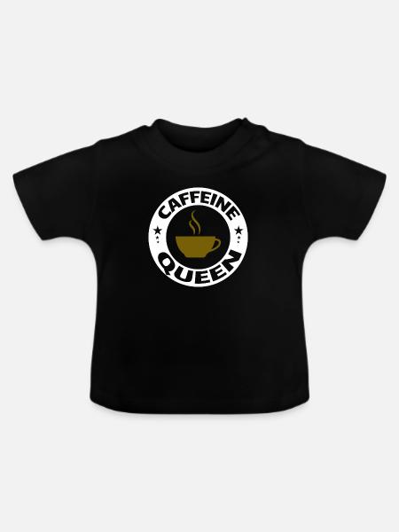 Caffeine Queen - Baby Bio-T-Shirt mit Rundhals - Schwarz