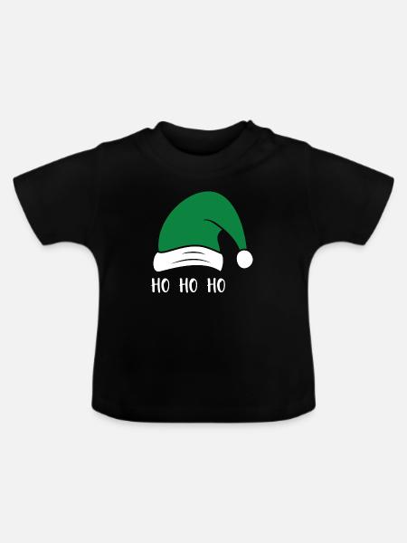 HO HO HO - Baby Bio-T-Shirt mit Rundhals - Schwarz