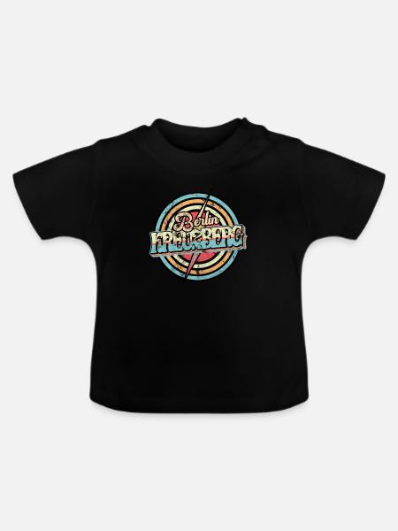 Kreuzberg Berlin Retro - Baby Bio-T-Shirt mit Rundhals - Schwarz