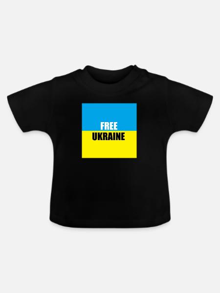 free ukraine - Baby Bio-T-Shirt mit Rundhals - Schwarz