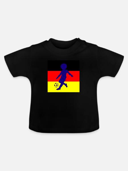 Fußball Soccer - Baby Bio-T-Shirt mit Rundhals - Schwarz