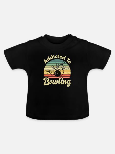 Bowling Bowlen - Baby Bio-T-Shirt mit Rundhals - Schwarz