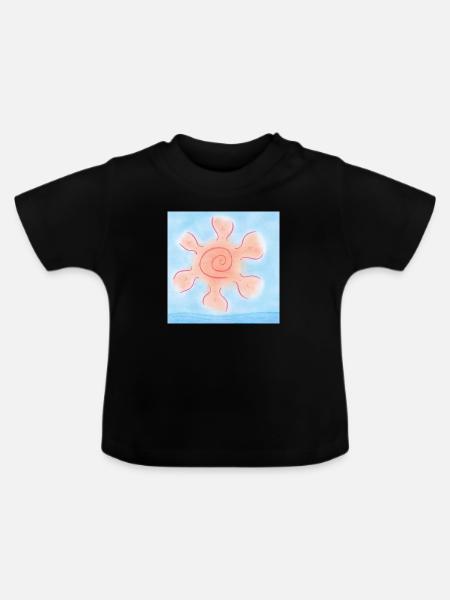 SONNE AM MEER - Baby Bio-T-Shirt mit Rundhals - Schwarz