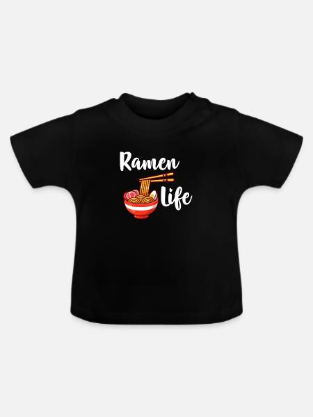 Ramen Leben - Baby Bio-T-Shirt mit Rundhals - Schwarz