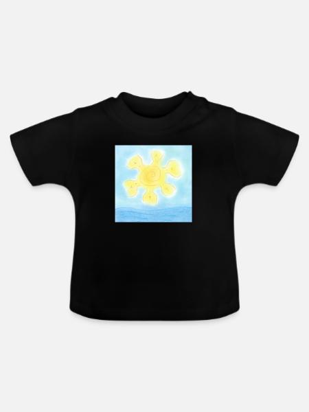 SONNIG ÜBER DEM MEER - Baby Bio-T-Shirt mit Rundhals - Schwarz