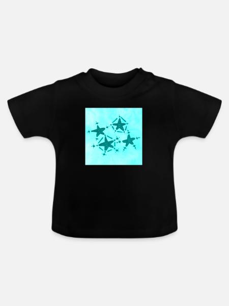 4 STERNE LÄCHELND AZULITO - Baby Bio-T-Shirt mit Rundhals - Schwarz