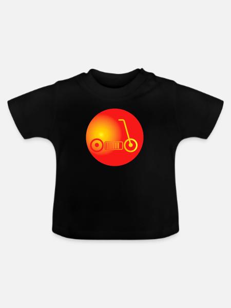 E-Scooter E-Roller Scooter - Baby Bio-T-Shirt mit Rundhals - Schwarz
