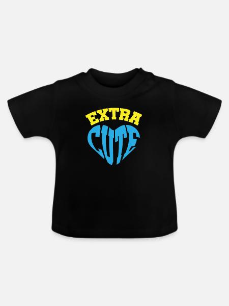 Extra Cute - Baby Bio-T-Shirt mit Rundhals - Schwarz