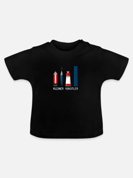 kleiner Künstler - Baby Bio-T-Shirt mit Rundhals - Schwarz