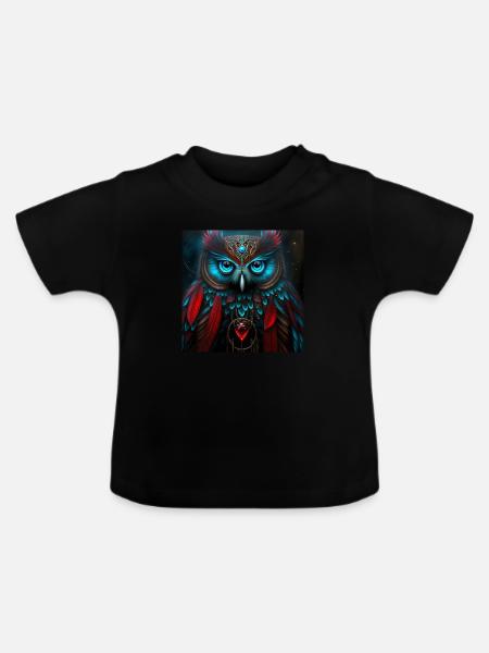 Magic_Owl 1 - Baby Bio-T-Shirt mit Rundhals - Schwarz