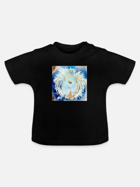Herzengel Reichtums Bewusstsein - Baby Bio-T-Shirt mit Rundhals - Schwarz