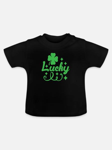 Lucky - Baby Bio-T-Shirt mit Rundhals - Schwarz
