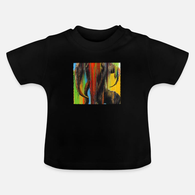 Mammut - Art expressionniste et abstrait de l’IA - T-shirt bio col rond Bébé - noir