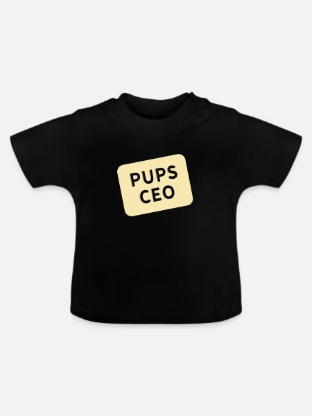 Pups CEO - Baby Bio-T-Shirt mit Rundhals - Schwarz