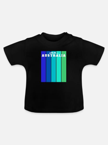 Australia Stripes Skyline - Baby Bio-T-Shirt mit Rundhals - Schwarz