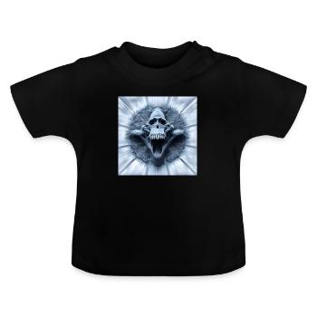 Affenschädel, Monkey Skull, Schädel, Digital Art - Baby Organic T-Shirt with Round Neck - black - Front