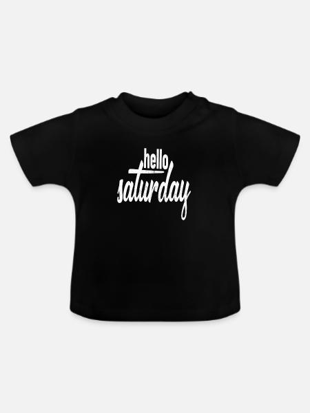 hello Saturday - Baby Bio-T-Shirt mit Rundhals - Schwarz