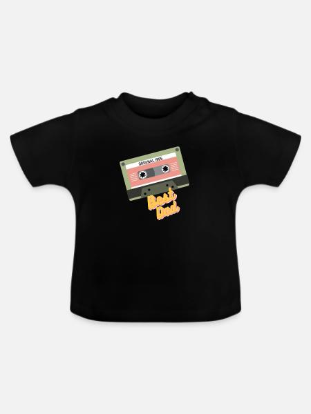 1985 Best Dad - Baby Bio-T-Shirt mit Rundhals - Schwarz