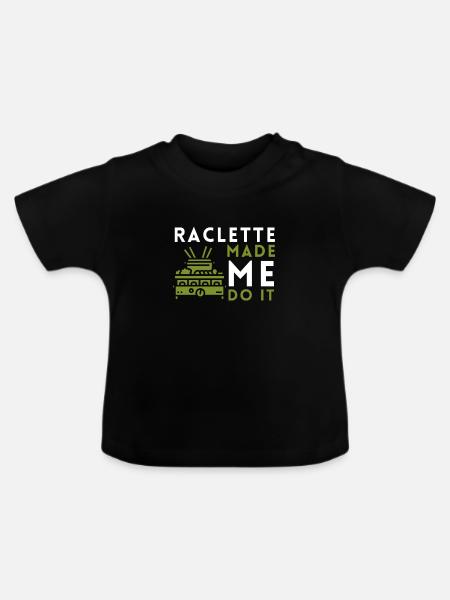 Swiss Cheese Fondue Raclette - Baby Bio-T-Shirt mit Rundhals - Schwarz