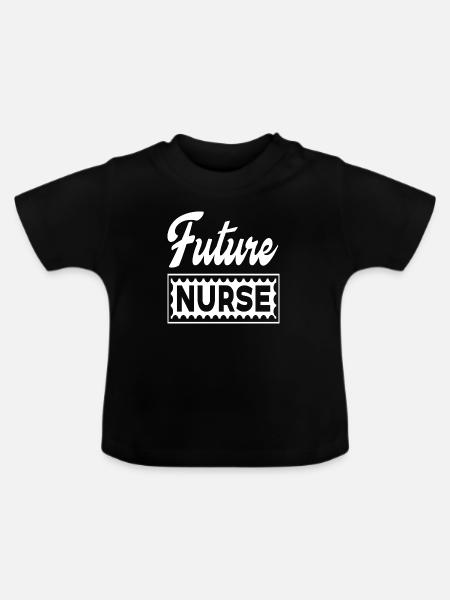 Future Nurse - Baby Bio-T-Shirt mit Rundhals - Schwarz