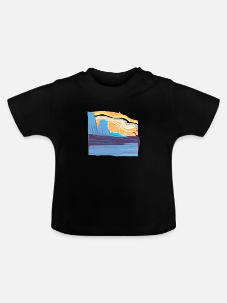 Fantastische Landschaft - Baby Bio-T-Shirt mit Rundhals - Schwarz