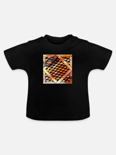 Cube Orange - Baby Bio-T-Shirt mit Rundhals - Schwarz