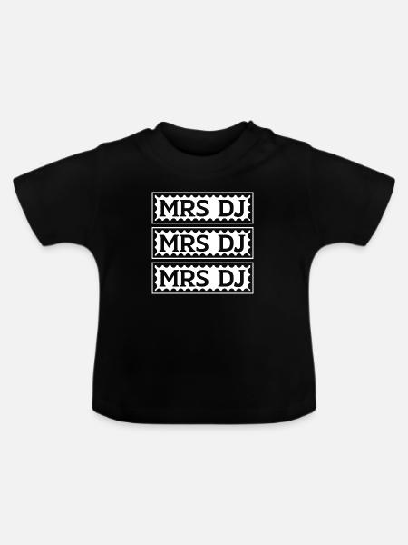 Mrs Dj - Baby Bio-T-Shirt mit Rundhals - Schwarz