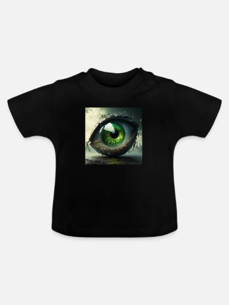 Fantasy Eye Geschenk - Baby Bio-T-Shirt mit Rundhals - Schwarz