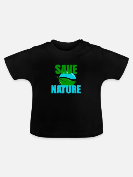 Save Nature - Baby Bio-T-Shirt mit Rundhals - Schwarz