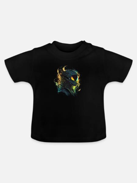 Weltraum-Alien - Baby Bio-T-Shirt mit Rundhals - Schwarz