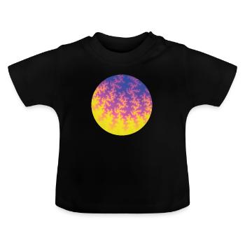 002 rund gelbpinkblau - Baby Bio-T-Shirt mit Rundhals - Schwarz - Vorne