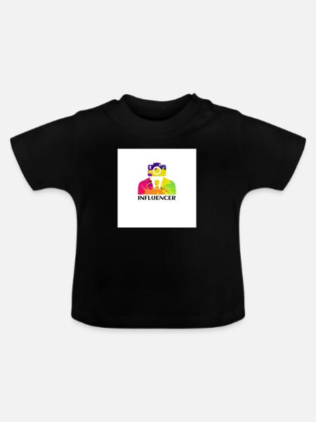 Influencer - Baby Bio-T-Shirt mit Rundhals - Schwarz