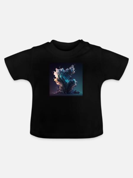 Abstrakter Schädel Nr. 10 - Baby Bio-T-Shirt mit Rundhals - Schwarz