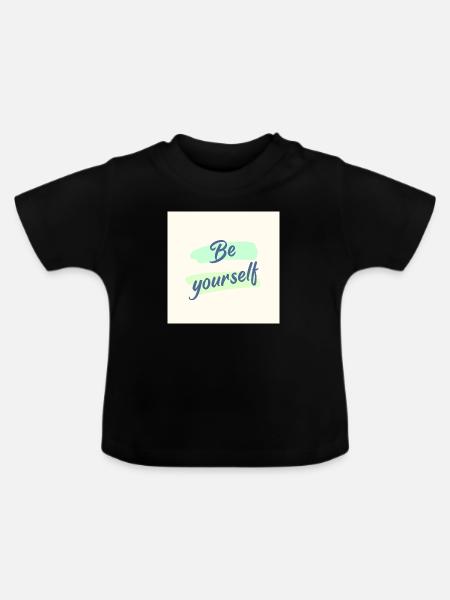 Be yourself - Baby Bio-T-Shirt mit Rundhals - Schwarz