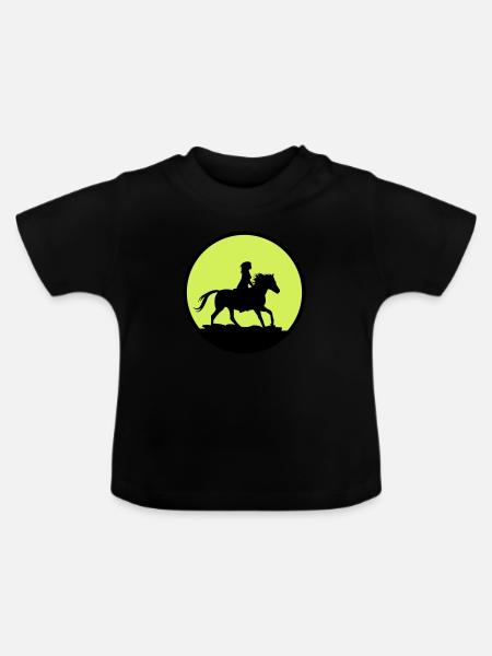 reiterin - Baby Bio-T-Shirt mit Rundhals - Schwarz