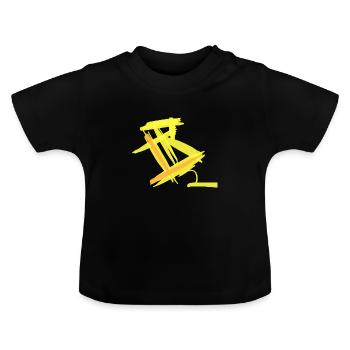 Abstraction jaune - T-shirt bio col rond Bébé - noir - Devant