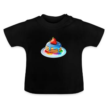 Crêpes arc-en-ciel juteuses - T-shirt bio col rond Bébé - noir - Devant