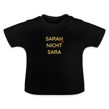 Sarah der Grammatikprofi - Baby Bio-T-Shirt mit Rundhals - Schwarz - Vorne
