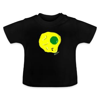 FRIED EGG Green yellow, Martina v.tresmoscas - Baby Organic T-Shirt with Round Neck - black - Front